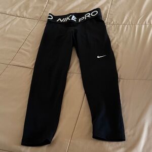 Nike Women’s Black Leggings with White Logo